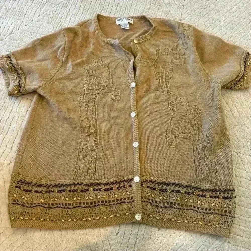 Alfred Dunner button up short sleeve sweater